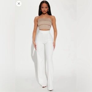 Fashion nova Victoria high wasted dress pants in white
